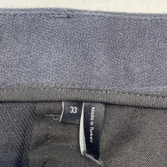 NEW THEORY Mens Pants Black Size 33 Zaine SW Jaspe Twill Slim Button